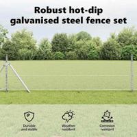 VidaXL Afrasteringspaal zilver 25 x 0,5 m (13 mm gaas) staal - thumbnail