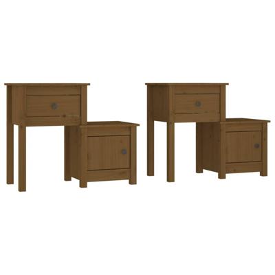 Nachtkastjes 2 st 79,5x38x65,5 cm grenenhout honingbruin