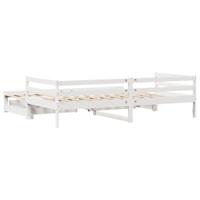Slaapbank met onderschuifbed/lades zonder matras 80x200 cm wit - thumbnail