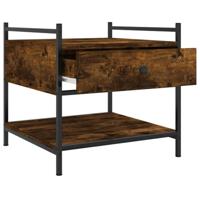Salontafel 50x50x50 cm bewerkt hout gerookt eikenkleurig - thumbnail