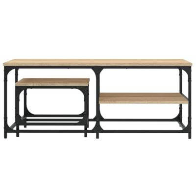 2-delige Tafeltjesset bewerkt hout sonoma eikenkleurig