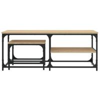 2-delige Tafeltjesset bewerkt hout sonoma eikenkleurig - thumbnail