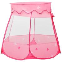 VidaXL Kinderspeeltent met 250 ballen 102x102x82 cm roze - thumbnail