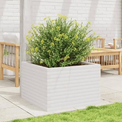 VidaXL Plantenbak 70x70x45,5 cm massief grenenhout wit VidaXL Plantenbak 70x70x45,5 cm massief grenenhout wit