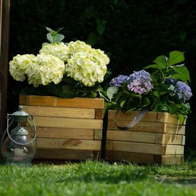 Siena Garden TAUNUS TANUSSLIM 50 Plantenbak Dennenhout, Vlies Natuur, Zwart