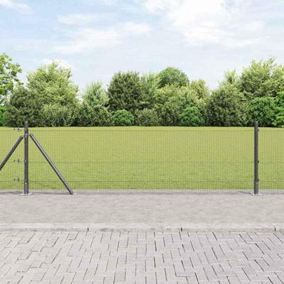 VidaXL Afrasteringspaal grijs 25 x 0,4 m (16 x 16 mm gaas)