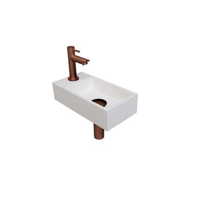 Fonteinset INK Versus 36x18x9 cm Polystone Mat Wit Met Kraangat Links Mat Rose Goud