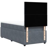 Boxspring met matras fluweel donkergrijs 90x200 cm - thumbnail