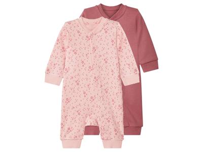 lupilu Set van 2 baby pyjama's (rosé/roze, 74/80)