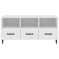 Tv-meubel 102x35x50 cm bewerkt hout wit - thumbnail