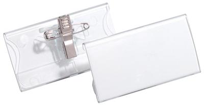 Acrylbadge Durable met combiklem 40x75mm