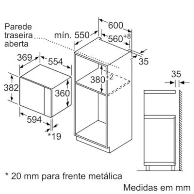 Bosch Serie 6 BEL554MB0 magnetron Ingebouwd Combinatiemagnetron 25 l 900 W Zwart, Roestvrijstaal