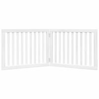 Hondenhek inklapbaar 2 panelen 160 cm populierenhout wit - thumbnail