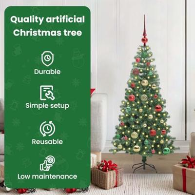 VidaXL Kerstboom met 150 led met standaard groen 120 cm pvc