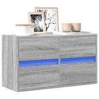 Tv-wandmeubel met LED 80x31x45 cm grijs sonoma eikenkleurig - thumbnail