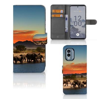 Nokia X30 | Telefoonhoesje | Met pasjeshouder | Olifanten
