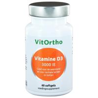 VitOrtho Vitamine D3 3000 IE Softgels 60st - thumbnail