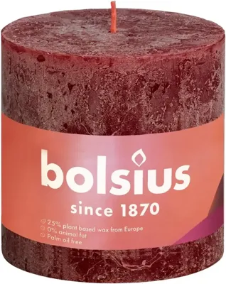 Bolsius shine rustiekkaars 100/100 vervet red Bolsius shine rustiekkaars 100/100 vervet red