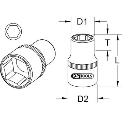 KS Tools 9173812 9173812 Verwisselbare kop 12 mm