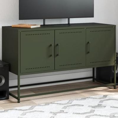 Tv-meubel 100,5x39x60,5 cm staal olijfgroen