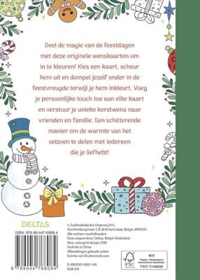 Deltas Wenskaarten om te kleuren kerst