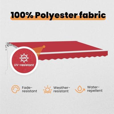 VidaXL Inklapbaar zonnescherm rood 350 x 200 cm polyester en metaal VidaXL Inklapbaar zonnescherm rood 350 x 200 cm polyester en metaal