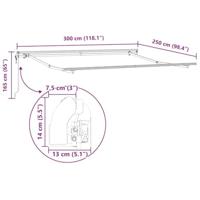 VidaXL Inklapbaar zonnescherm rood 300 x 250 cm stof - thumbnail