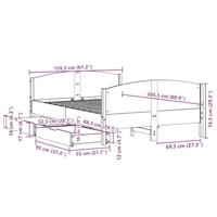 Bedframe zonder matras massief grenenhout 150x200 cm - thumbnail