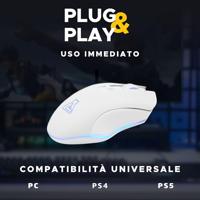 Draadloze gamingmuis - THE G-LAB - KULT HELIUM - RGB - 6400 DPI - 6 knoppen - Wit - thumbnail