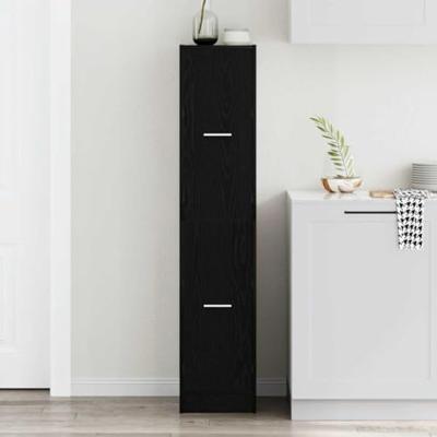 Apothekerskast 30x41x144,5 cm bewerkt hout zwart eikenkleurig - thumbnail