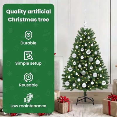 VidaXL Kunstkerstboom met 150 led groen 120 cm pvc en metaal