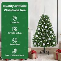 VidaXL Kunstkerstboom met 150 led groen 120 cm pvc en metaal - thumbnail