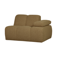 Woood Mojo 1-zits bank arm rechts bouclé Geel/Bruin - thumbnail