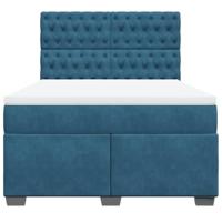 Boxspring met matras fluweel blauw 140x200 cm - thumbnail