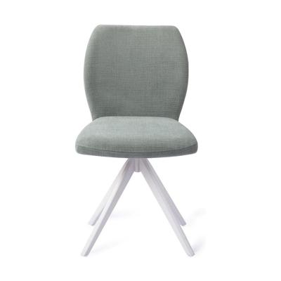 Jesper Home Draaibare Eetkamerstoel 'Ikata' Turn White, kleur Breezy Blue