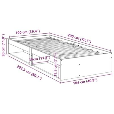 Bedbank zonder matras wasbruin 100x200 cm massief grenenhout