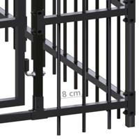 Hondenkennel met dak 7,37 m² staal - thumbnail