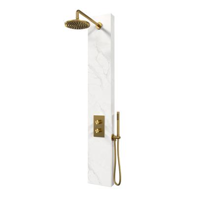 Brauer Gold Edition Thermostatisch Douchepaneel Calacatta Gold - 20 cm - 2-weg - Goud Geborsteld PVD
