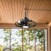 All-weather plafondlamp met ventilator - Ideaal voor veranda/overkapping en buiten/binnen ruimtes - thumbnail