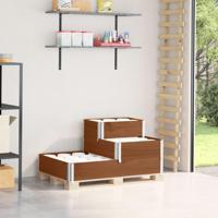VidaXL Verhoogde plantenbak 3-laags 120x80 cm massief grenenhout bruin - thumbnail