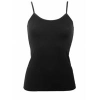 Boru Bamboo 2-pack dames spaghetti hemd - Hemdjes dames - Zwarte en witte hemdjes met smalle bandjes - thumbnail