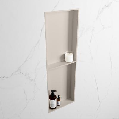 MONDIAZ EASY Nis 149,5x29,5cm in solid surface kleur Linen | Linen. 2 vakken geschikt voor in- of opbouw MONDIAZ EASY Nis 149,5x29,5cm in solid surface kleur Linen | Linen. 2 vakken geschikt voor in- of opbouw