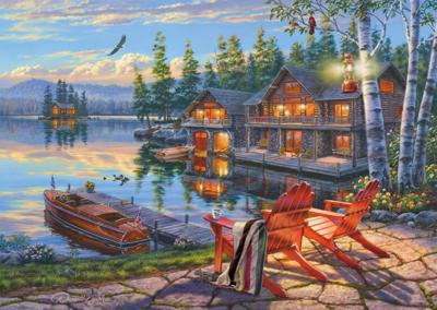 Puzzel - SCHMIDT SPIELE - Aan de oevers van Lake Loon, New York - 1000 stukjes - Vanaf 12 jaar