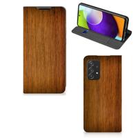 Samsung Galaxy A52 Book | Wallet Case | Donker Hout - thumbnail