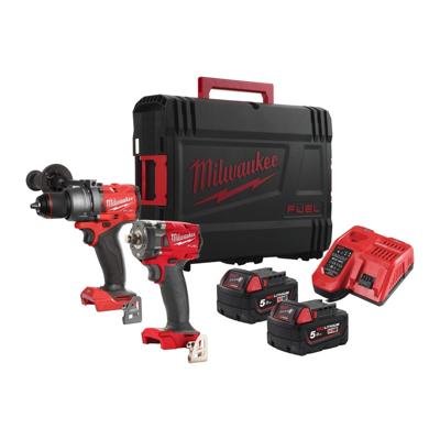 Milwaukee M18 FUEL™ FPP2B3-502X Accu combiset 2-delig (FPD3 + FIW2F12) 18V 5.0Ah in HD-Box - 4933492521