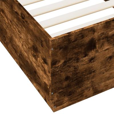 Bedframe bewerkt hout gerookt eikenkleurig 90x200 cm