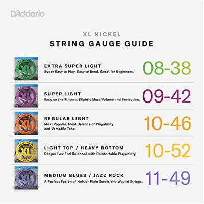 D&apos;Addario EXL125-10P 9-46 Super Light Top Regular Bottom Nickel Wound snaren voor elektrische gitaar (10 sets) - thumbnail