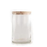 Vaas glas Ø10x15.8cm met schikdeksel - thumbnail