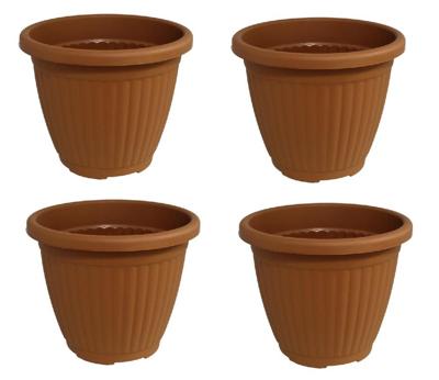 Bloempot Terra voor binnen & buiten - hoogwaardig kunststof - Ø 16 x H 13 cm - set 4 stuks Bloempot Terra voor binnen & buiten - hoogwaardig kunststof - Ø 16 x H 13 cm - set 4 stuks