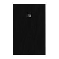 BRAUER Asteroid Douchebak 90x140 incl. antislip en antibacterieel mineraalmarmer mat zwart DB-AS90140MZ - thumbnail